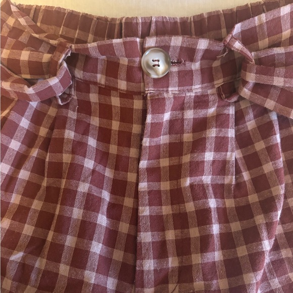 NWT Nasty Gal High Waist Belted Plaid Shorts - Picture 6 of 15